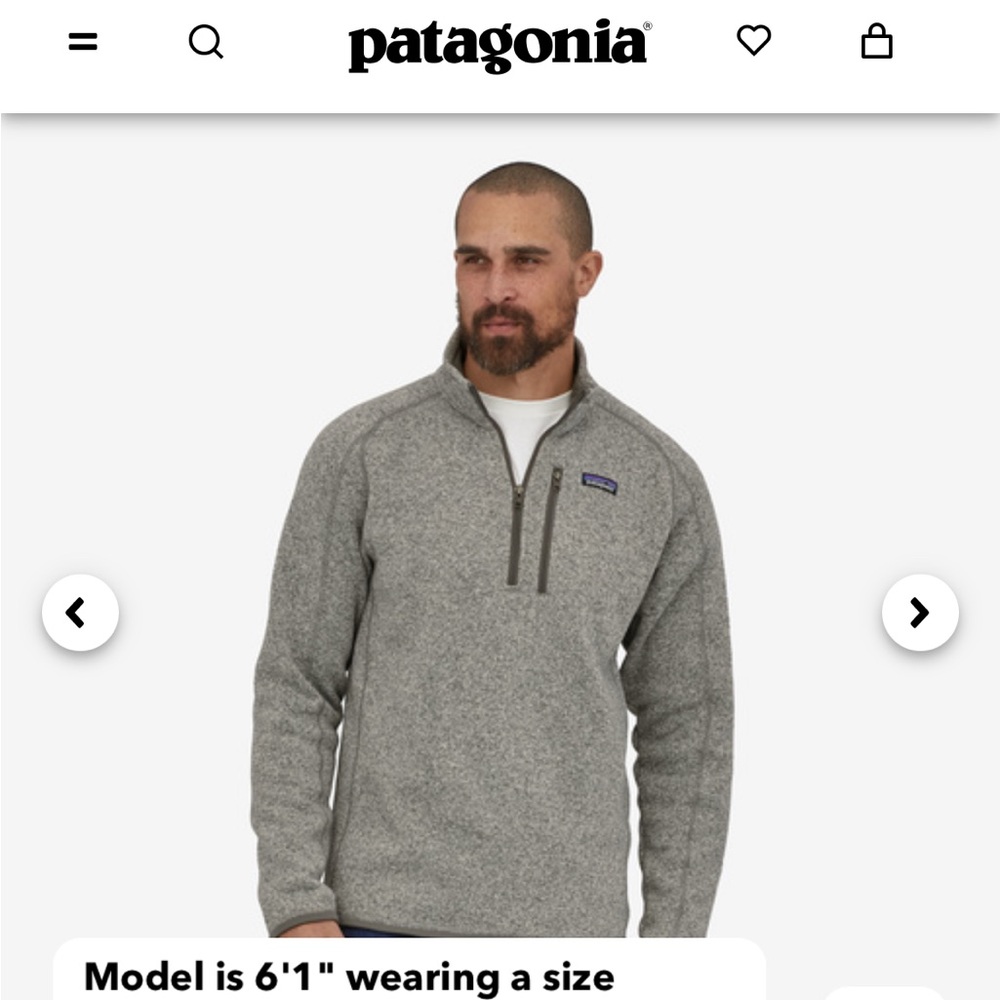 Patagonia Better Sweater 1/4 Zip Pullover (Men) Grey